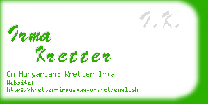 irma kretter business card